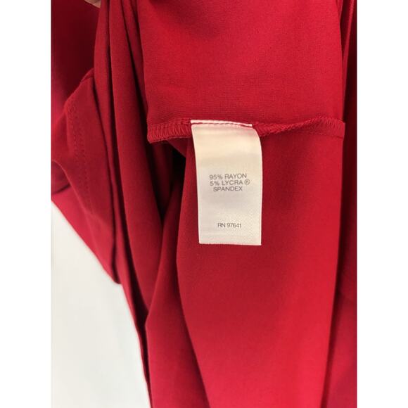 J. Jill Dress Large Womens Red Knee Long Sleeve Stretch Fall Winter Christmas - Picture 11 of 11